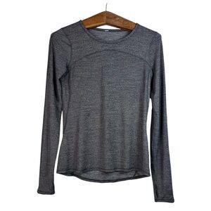 Lululemon Women’s On Track Long Sleeve Shirt Heathered Gray Size S Athletic Gym